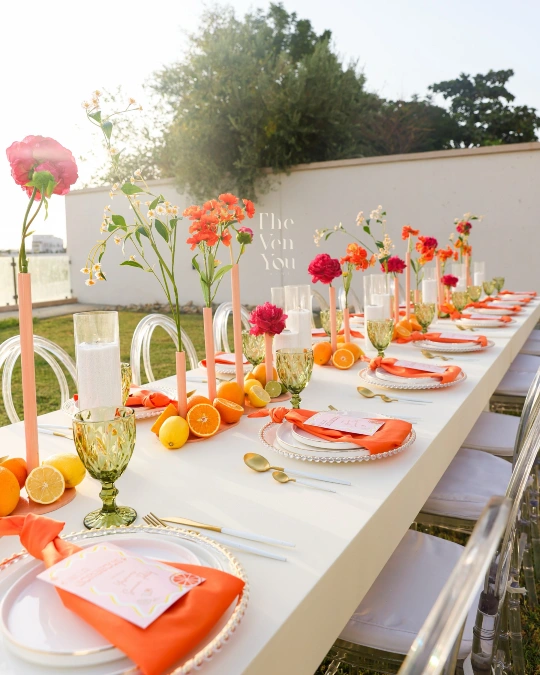 Sunset Citrus Tablescape