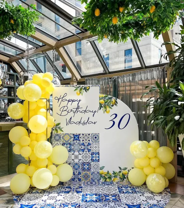 Indoor Lemon Garden Backdrop