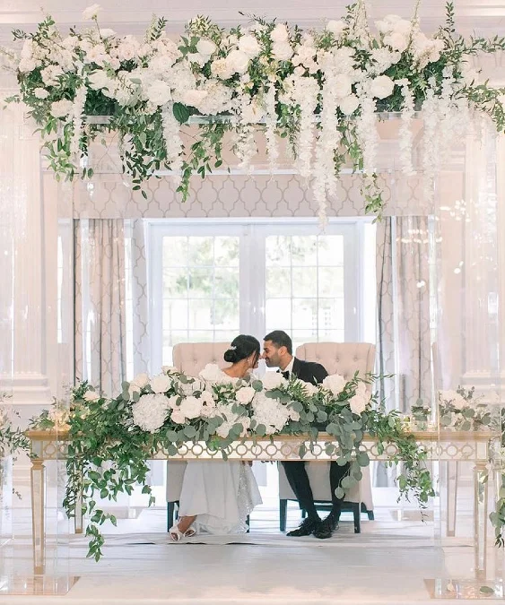 White Wisteria Head Table