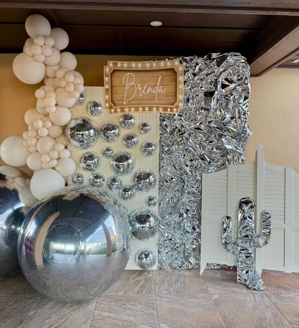 Glittering Mirror Ball Backdrop