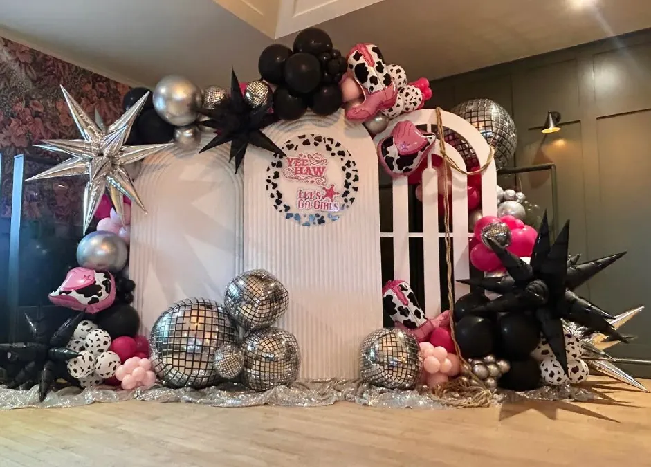 White Arch and Disco Ball Display