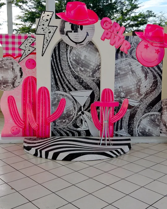 Smiley Face and Cactus Backdrop