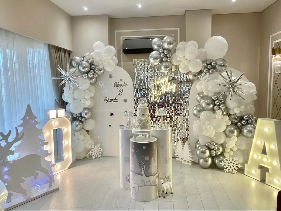 Shimmering Silver Dessert Station