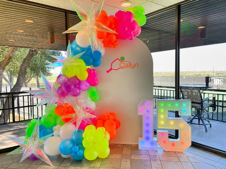 Neon Birthday Celebration Backdrop