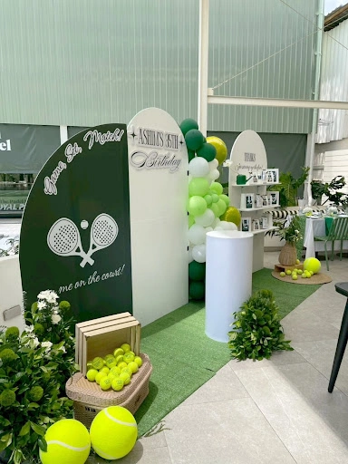 Court Side Birthday Celebration Arches