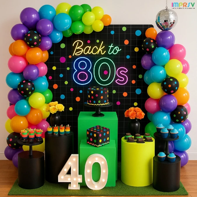 Neon 80s Retro Display