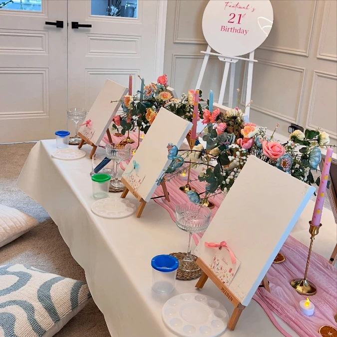 Elegant Indoor Picnic Setup