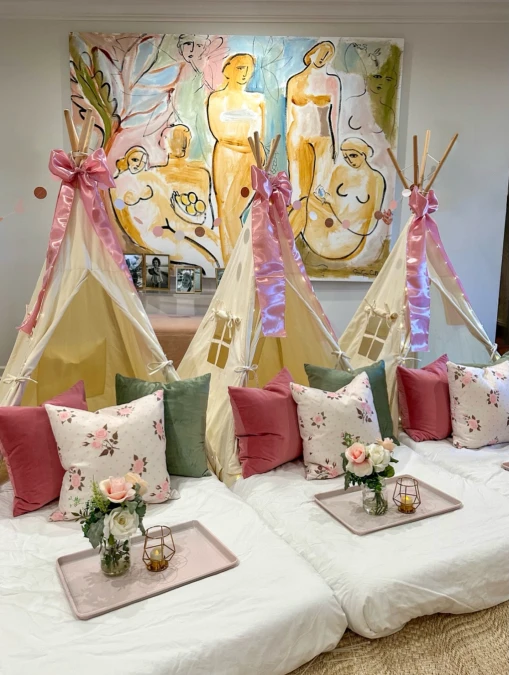 Indoor Pastel Slumber Party