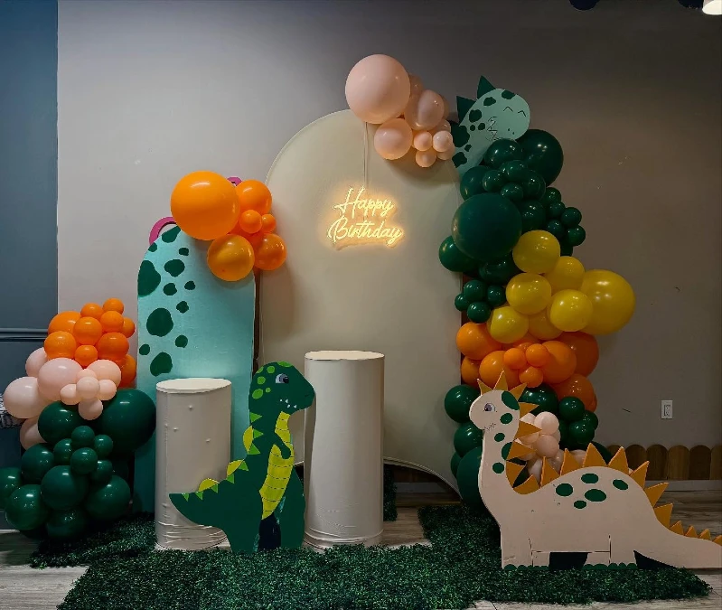 Neon Birthday Dinosaur Set