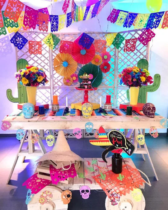 Playful Paper Fan Backdrop