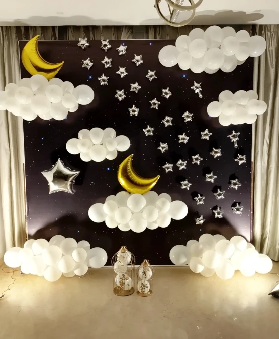 Gold Moon and Cloud Backdrop