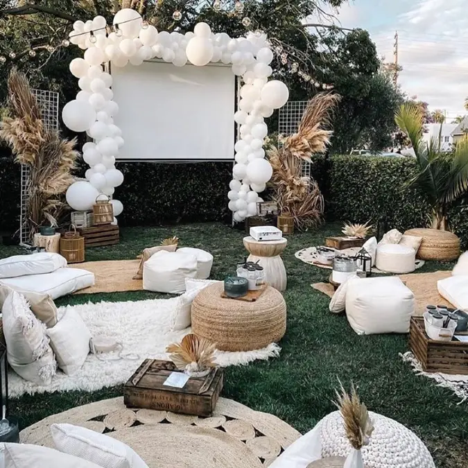 Boho Balloon Arch Cinema