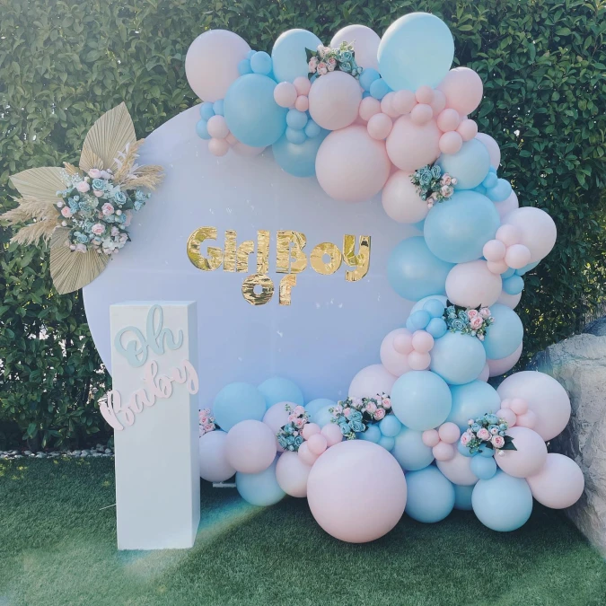 Round Gold Script Backdrop