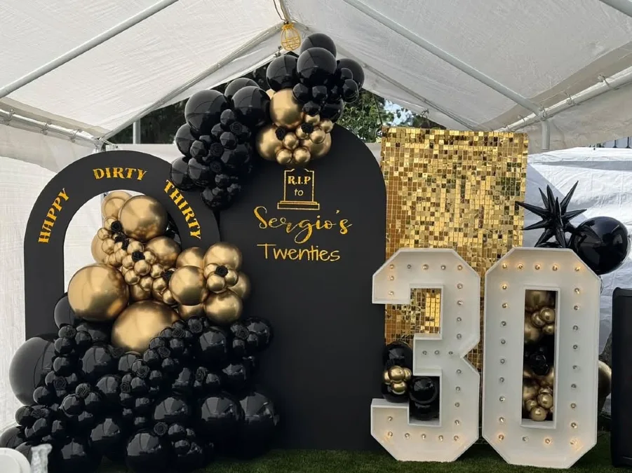 Gold and Black Outdoor Glam