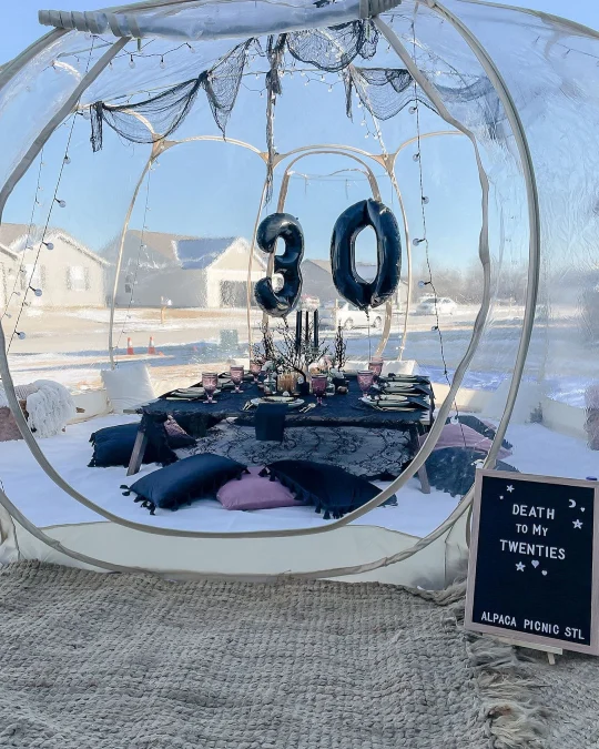 Outdoor Winter Bubble Picnic