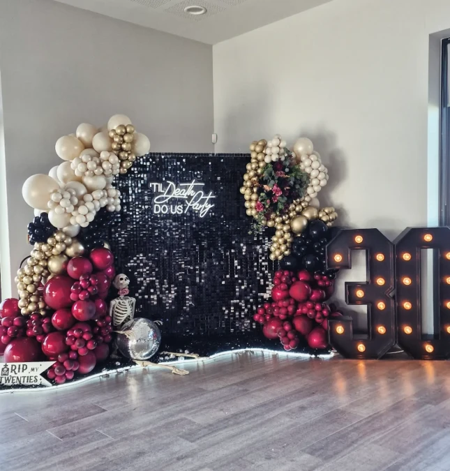 Burgundy Shimmer Wall Display