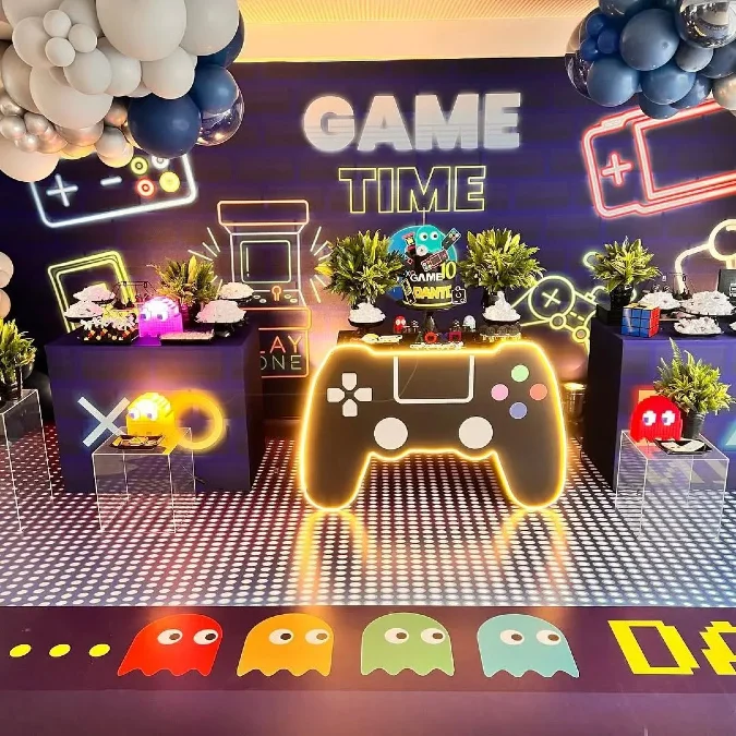 Neon Arcade Ghost Party