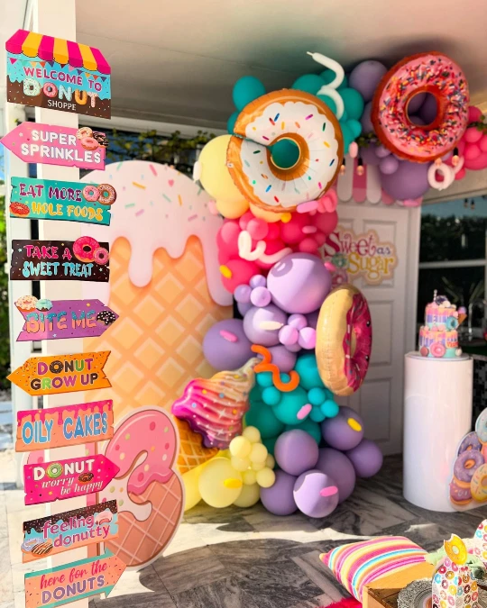 Pastel Balloon Arch and Directional Signage