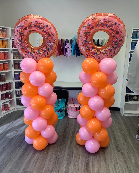 Sprinkled Donut Balloon Towers
