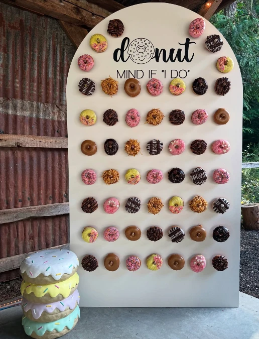 Rustic Donut Wall and Stacked Props