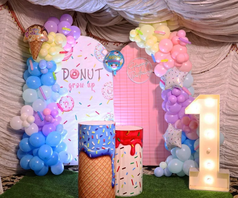Ice Cream Pedestals and Pastel Backdrop