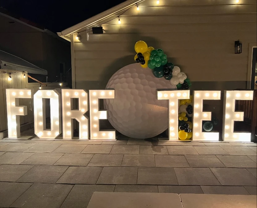 Neon Hedge Backdrop and Chipping Game