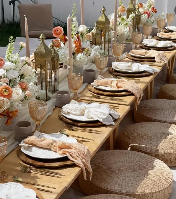 Elegant Lantern and Floral Picnic