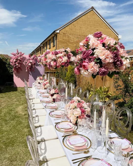 Luxe Pink Floral Outdoor Dining
