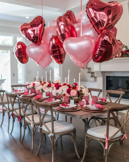 Floating Heart Balloon Dining