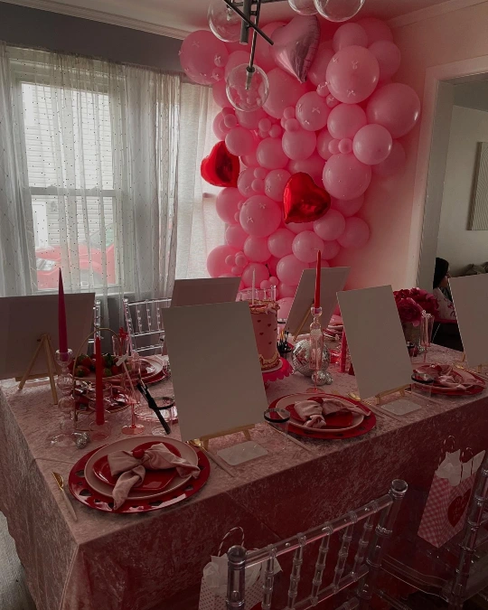 Pink Paint Party Setup