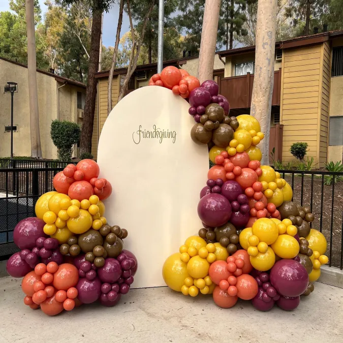 Fireside Arch and Balloon Display