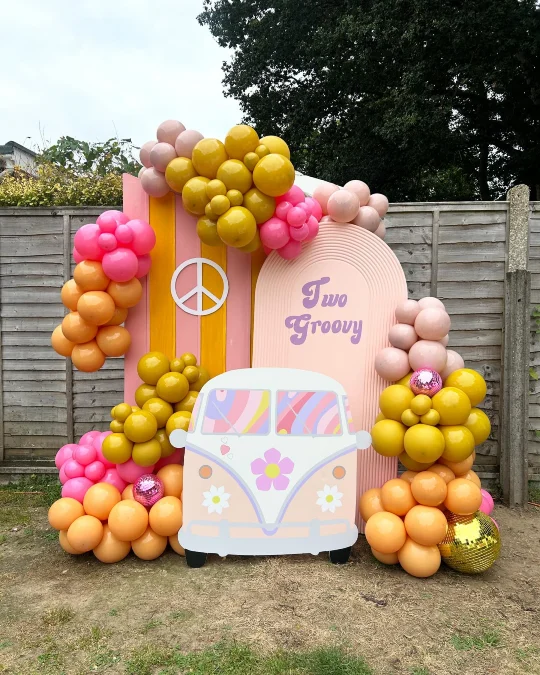 Peace Sign and Retro Van Display