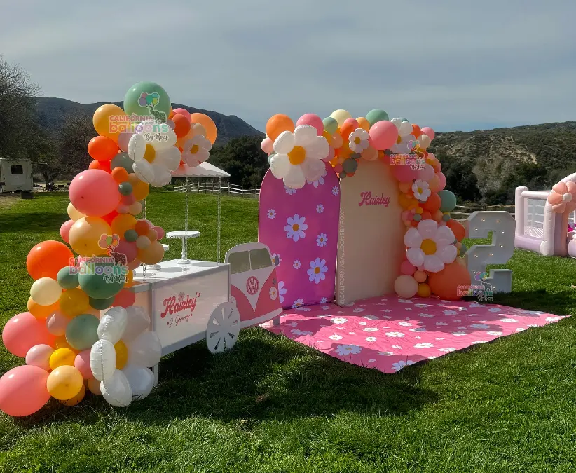 Dessert Cart and Daisy Backdrop
