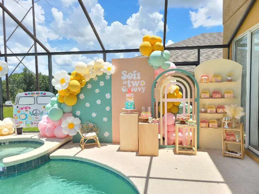 Poolside Retro Backdrop