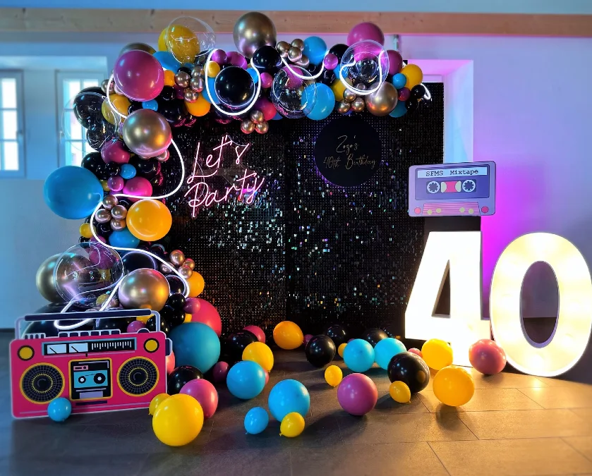 Neon 40th Birthday Display