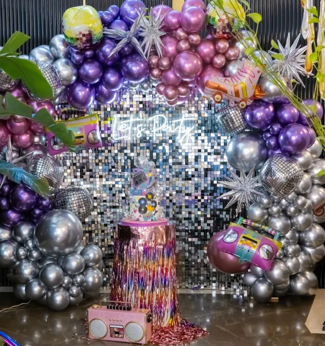 Purple and Silver Disco Glam